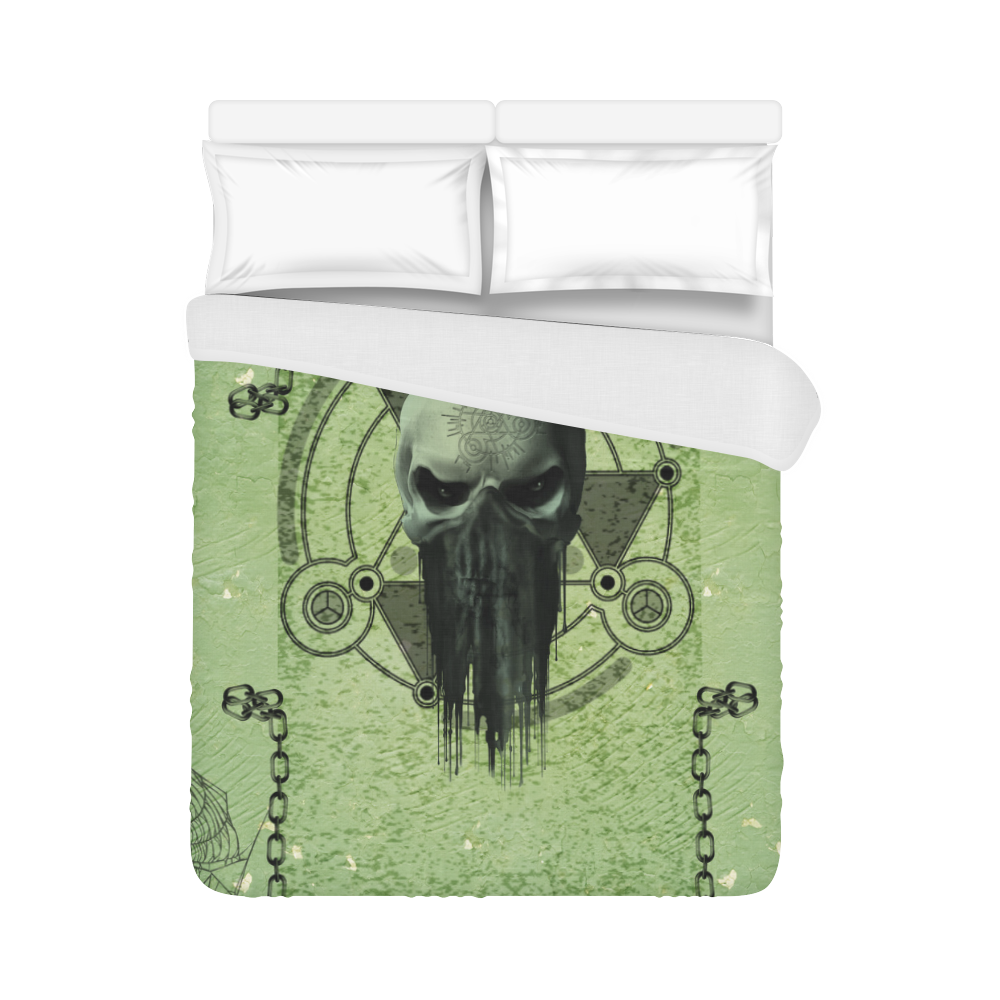 Green skull Duvet Cover 86"x70" ( All-over-print)