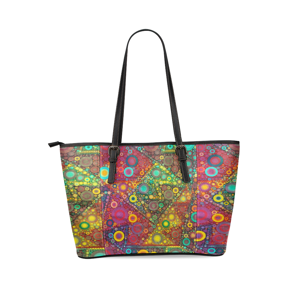 Bubble Party Leather Tote Bag/Small (Model 1640)