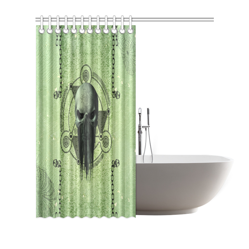 Green skull Shower Curtain 72"x72"