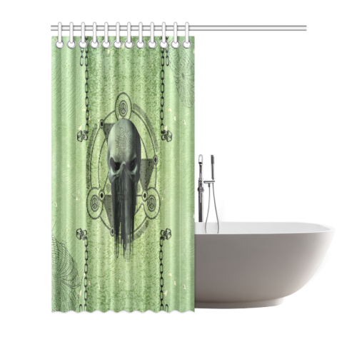 Green skull Shower Curtain 72"x72"