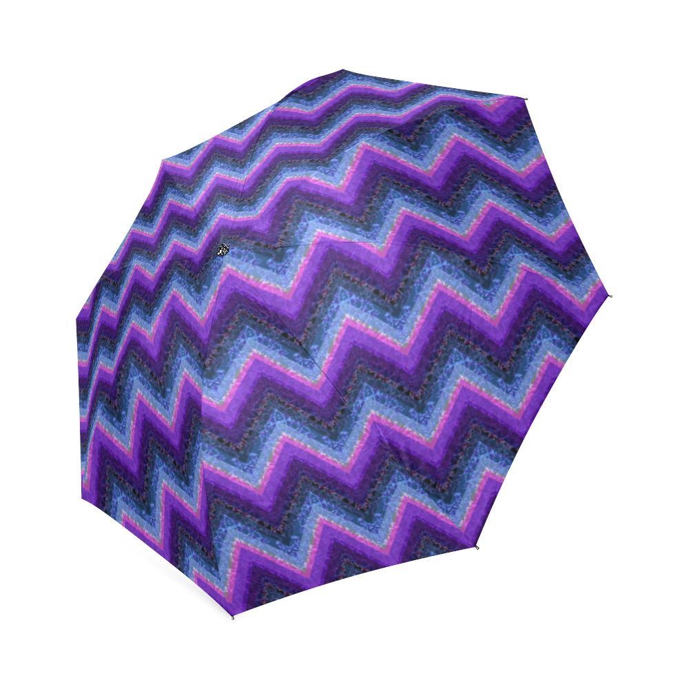 Purple Marble Chevrons Foldable Umbrella (Model U01)