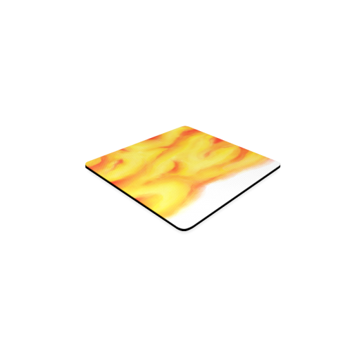 yellow orange red water color abstract art Square Coaster