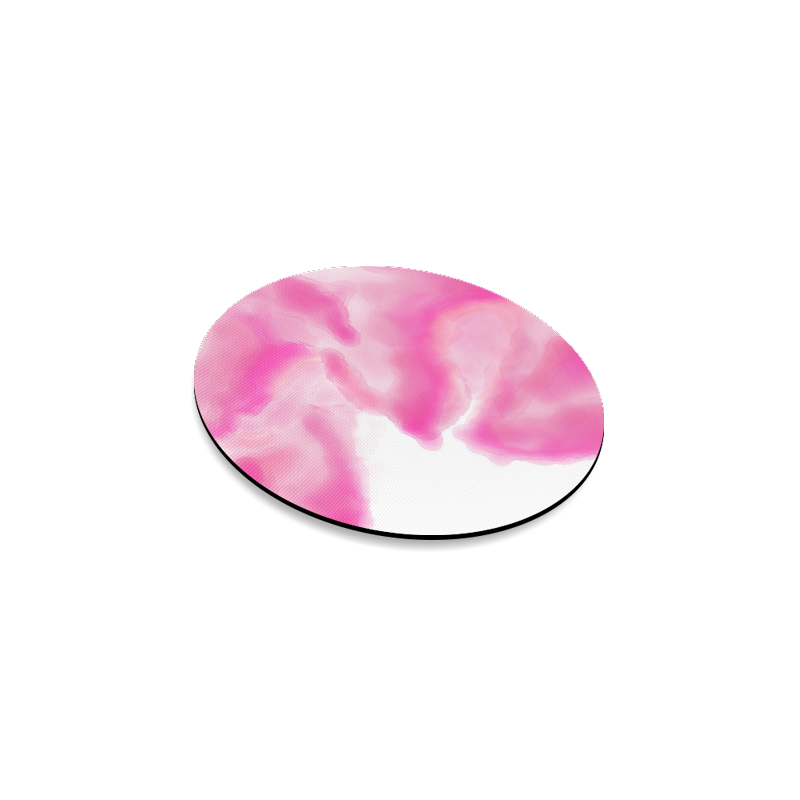 pink watercolor abstract art Round Coaster