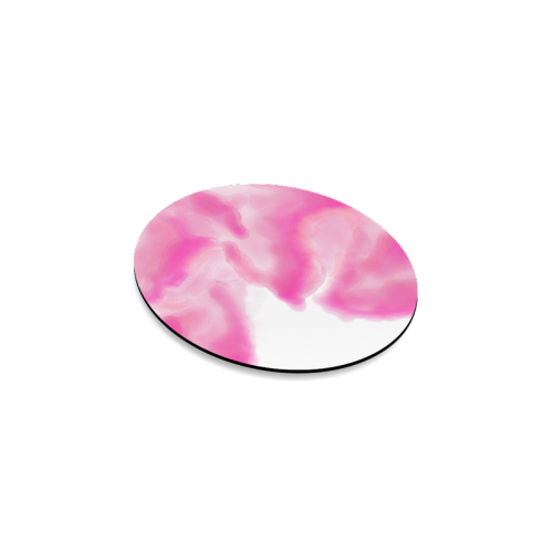 pink watercolor abstract art Round Coaster