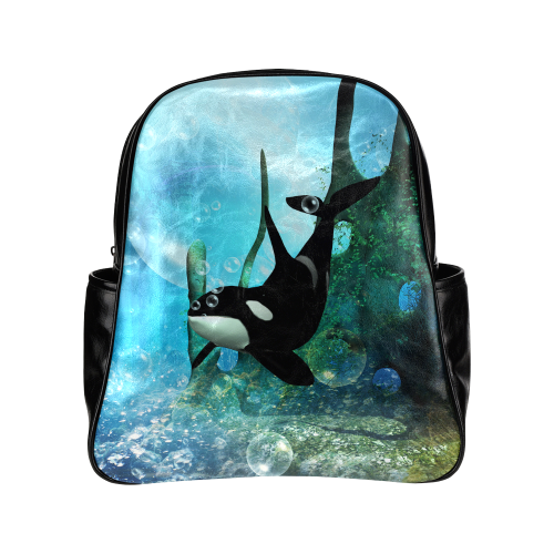 Wonderful orca Multi-Pockets Backpack (Model 1636)