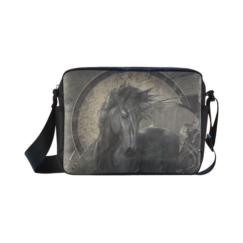 Gothic Friesian Horse Classic Cross-body Nylon Bags (Model 1632)