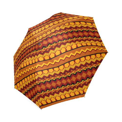 Gold Tribal Pattern Foldable Umbrella (Model U01)