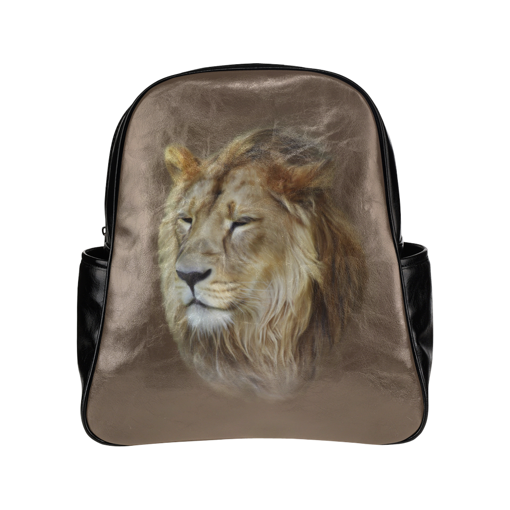 A magnificent painting Lion portrait Multi-Pockets Backpack (Model 1636)