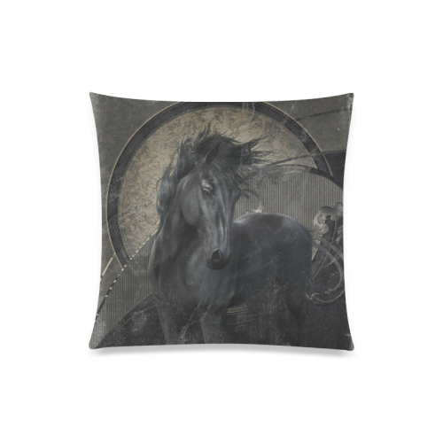 Gothic Friesian Horse Custom Zippered Pillow Case 20"x20"(One Side)