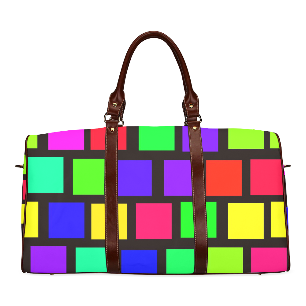 colorful checkered Waterproof Travel Bag/Small (Model 1639)