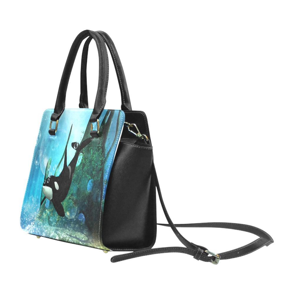 Wonderful orca Rivet Shoulder Handbag (Model 1645)
