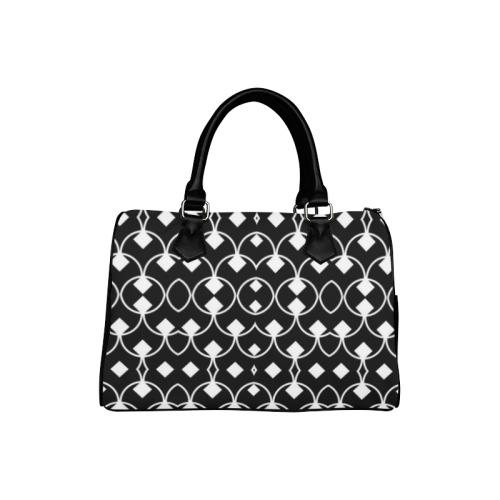 black and white Pattern 4416 Boston Handbag (Model 1621)