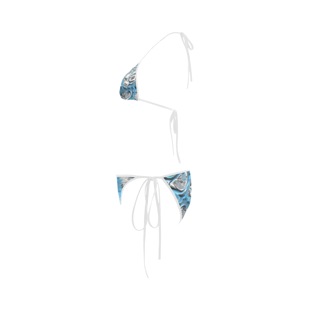 metal art 11, blue Custom Bikini Swimsuit