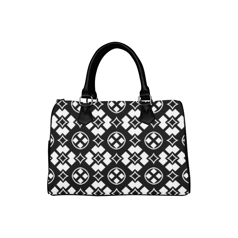 black and white Pattern 3416 Boston Handbag (Model 1621)