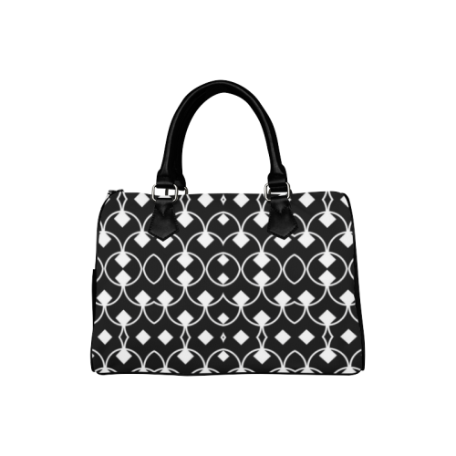 black and white Pattern 4416 Boston Handbag (Model 1621)