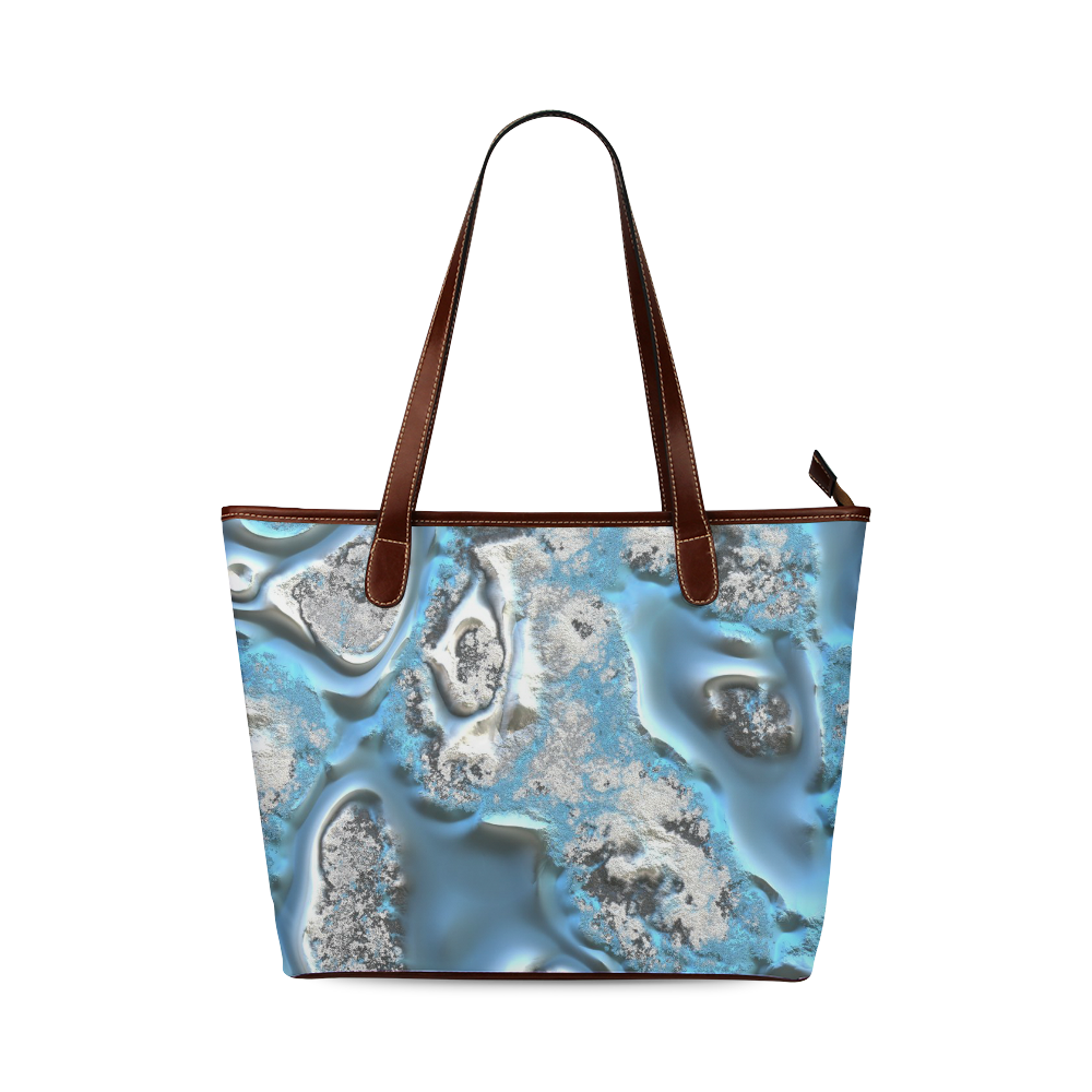 metal art 11, blue Shoulder Tote Bag (Model 1646)