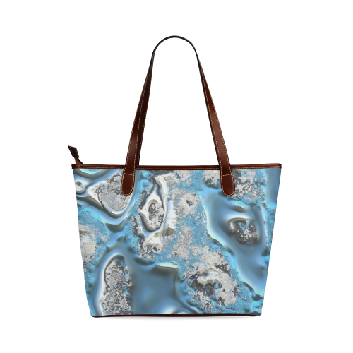 metal art 11, blue Shoulder Tote Bag (Model 1646)