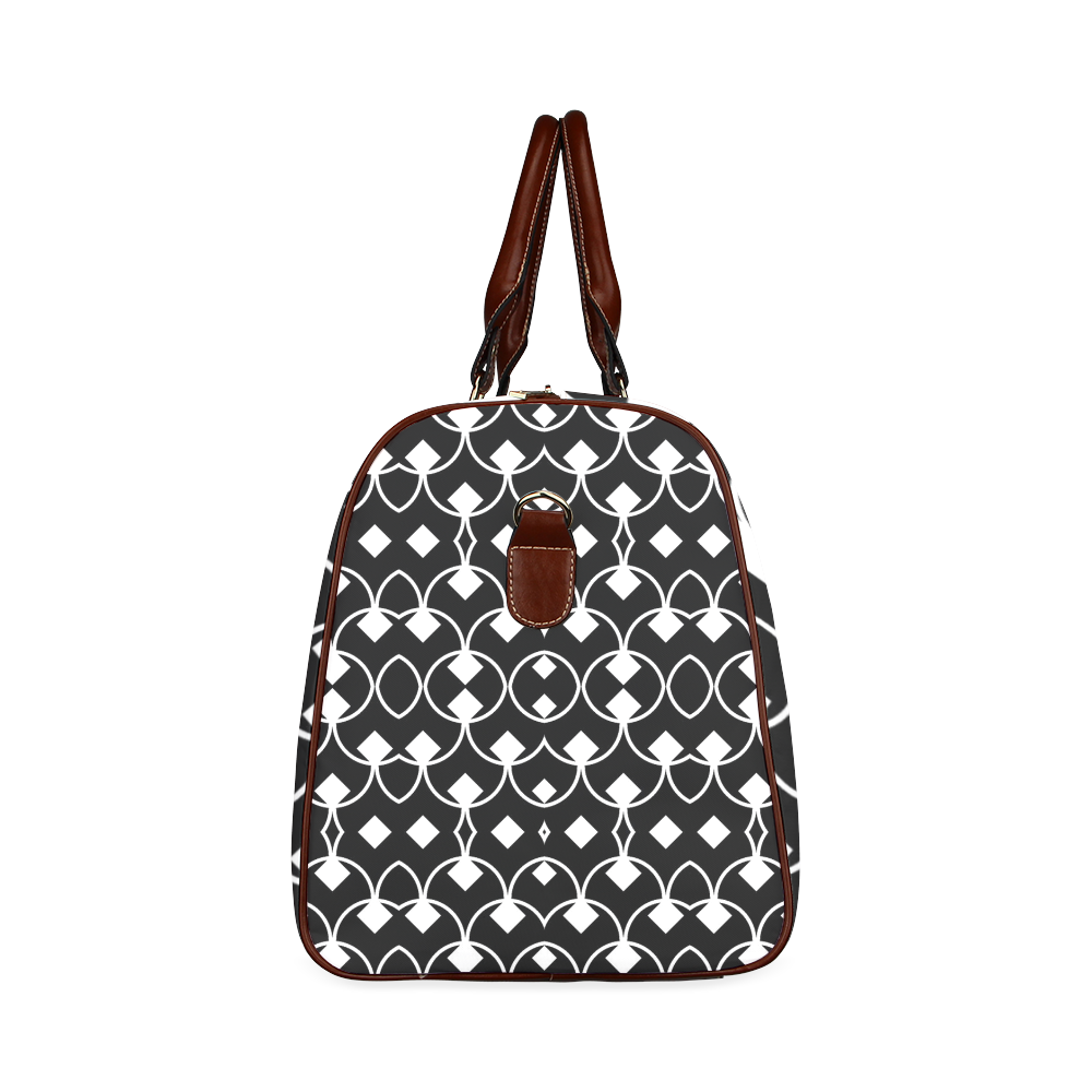 black and white Pattern 4416 Waterproof Travel Bag/Small (Model 1639)
