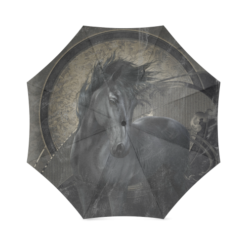 Gothic Friesian Horse Foldable Umbrella (Model U01)