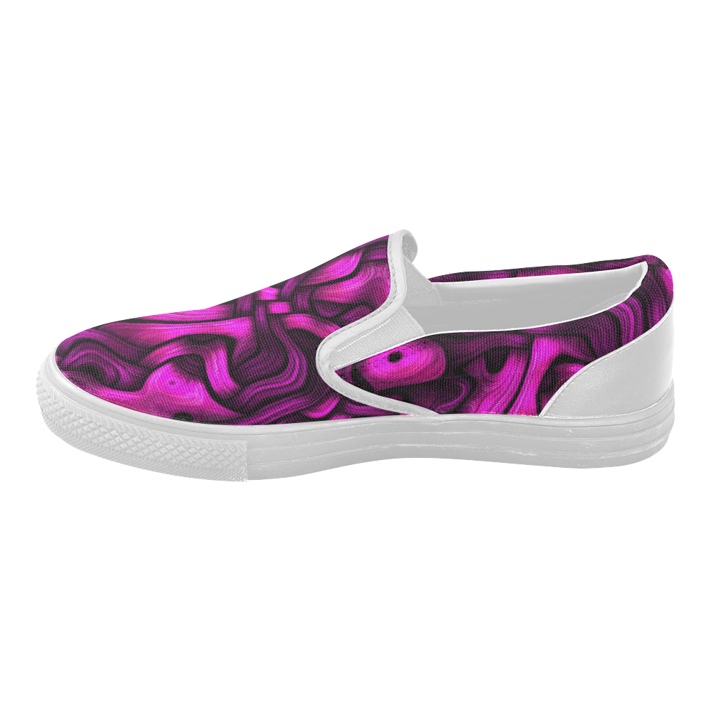 tangled pink Women's Slip-on Canvas Shoes (Model 019)