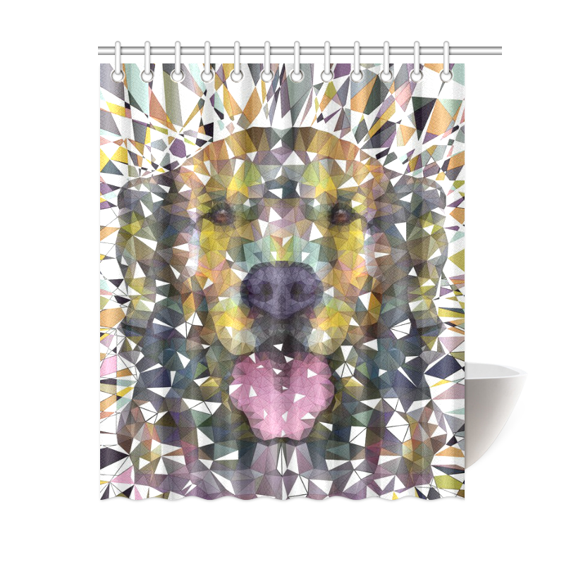 rainbow dog Shower Curtain 60"x72"
