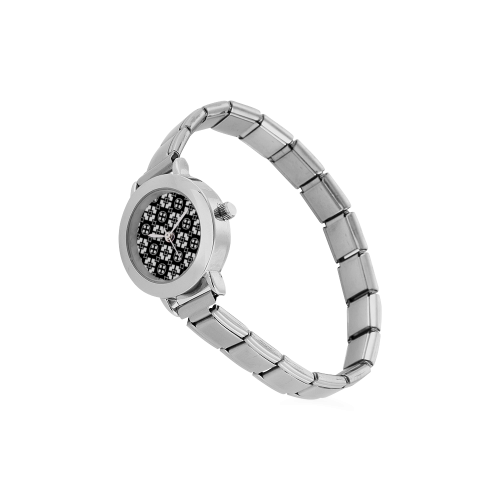 black and white Pattern 3416 Women's Italian Charm Watch(Model 107)