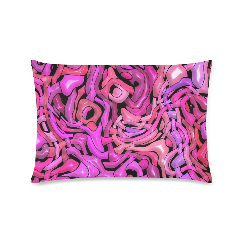 intricate emotions,hot pink Custom Rectangle Pillow Case 16"x24" (one side)