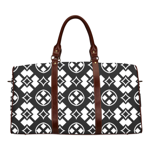 black and white Pattern 3416 Waterproof Travel Bag/Small (Model 1639)