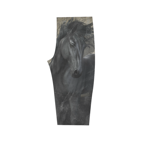 Gothic Friesian Horse Hestia Cropped Leggings (Model L03)