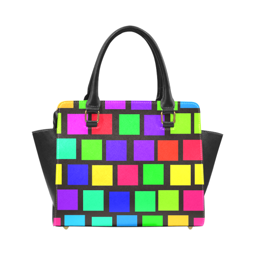 colorful checkered Rivet Shoulder Handbag (Model 1645)