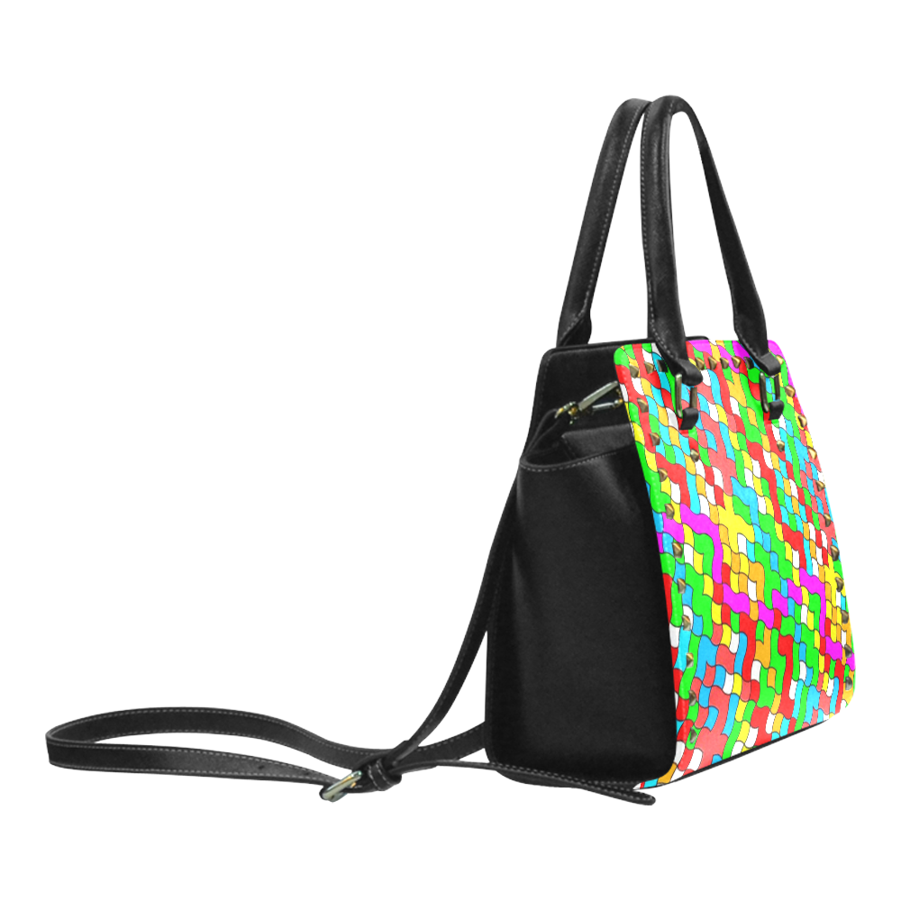school party colorful Rivet Shoulder Handbag (Model 1645)