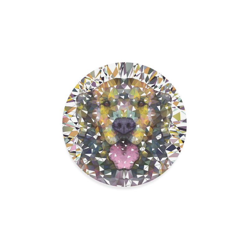 rainbow dog Round Coaster