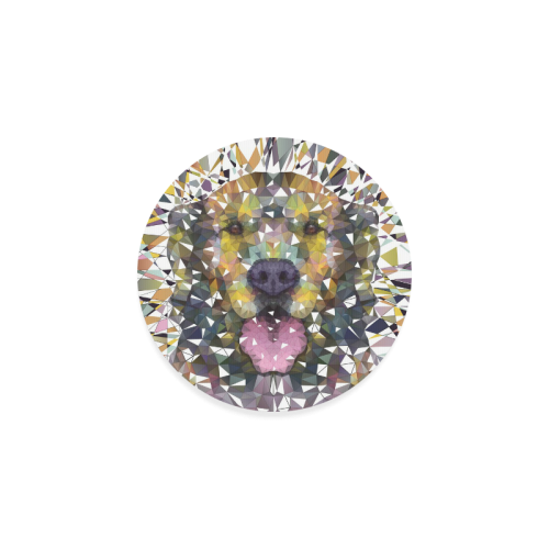 rainbow dog Round Coaster