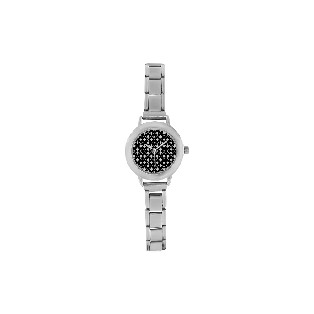 black and white Pattern 4416 Women's Italian Charm Watch(Model 107)