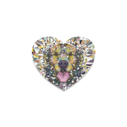 rainbow dog Heart Coaster