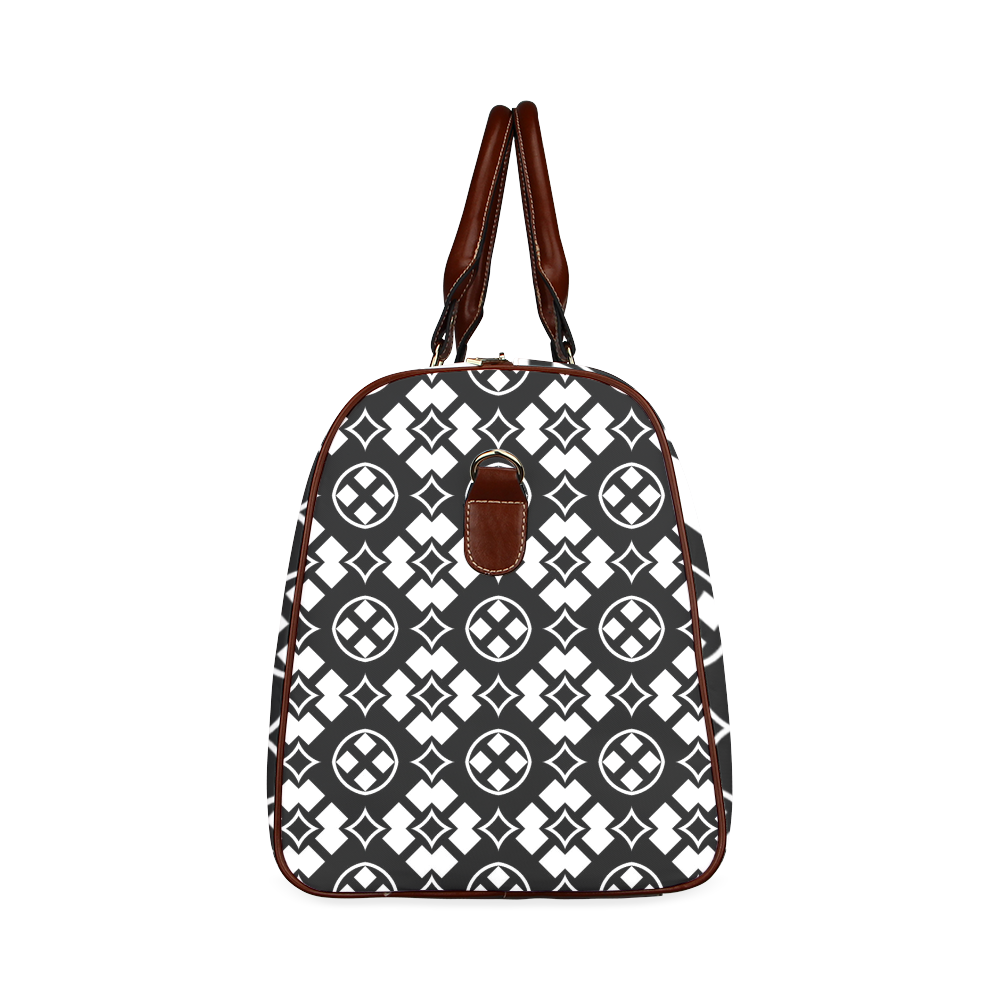 black and white Pattern 3416 Waterproof Travel Bag/Small (Model 1639)