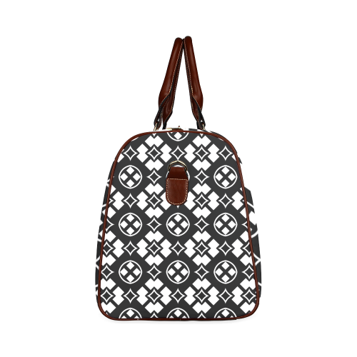 black and white Pattern 3416 Waterproof Travel Bag/Small (Model 1639)