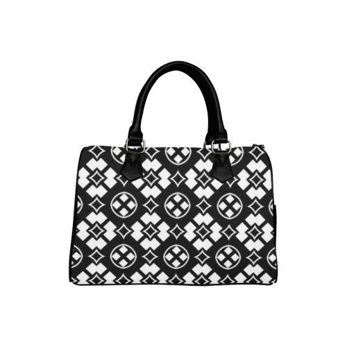 black and white Pattern 3416 Boston Handbag (Model 1621)