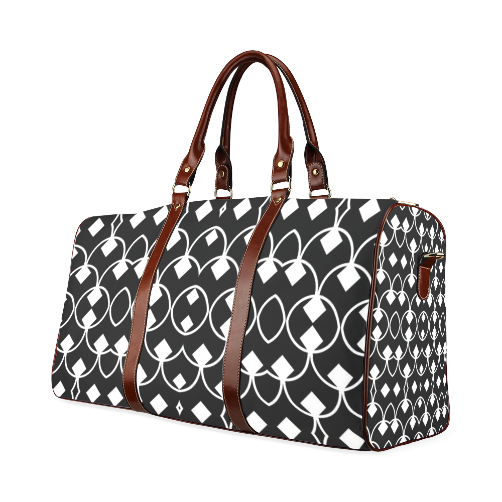 black and white Pattern 4416 Waterproof Travel Bag/Small (Model 1639)