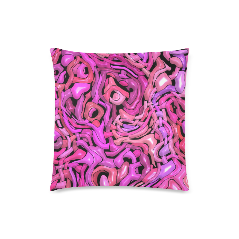 intricate emotions,hot pink Custom Zippered Pillow Case 18"x18" (one side)