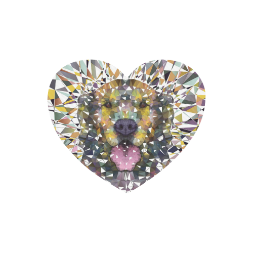 rainbow dog Heart-shaped Mousepad