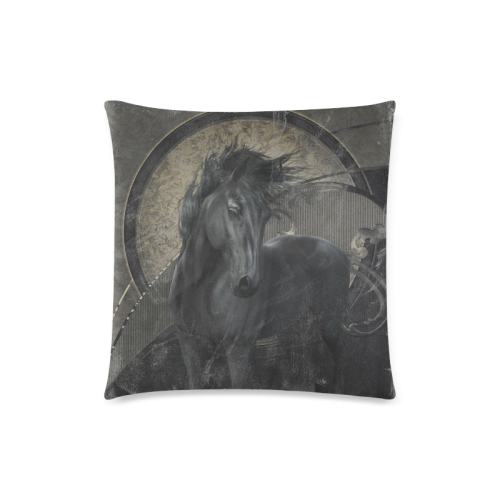 Gothic Friesian Horse Custom Zippered Pillow Case 18"x18" (one side)