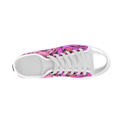 intricate emotions,hot pink Women's Classic Canvas Shoes (Model 018)