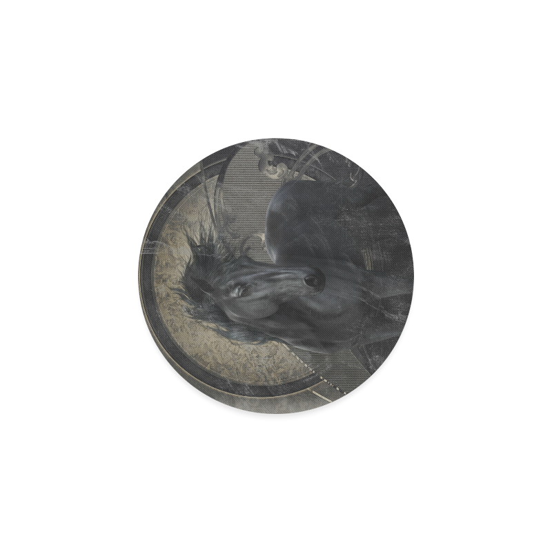 Gothic Friesian Horse Round Coaster