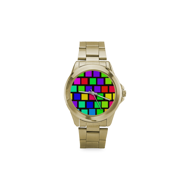 colorful checkered Custom Gilt Watch(Model 101)