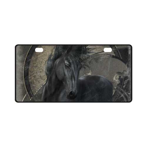 Gothic Friesian Horse License Plate