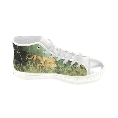Funny cats Women's Classic High Top Canvas Shoes (Model 017)