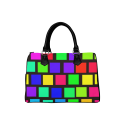 colorful checkered Boston Handbag (Model 1621)