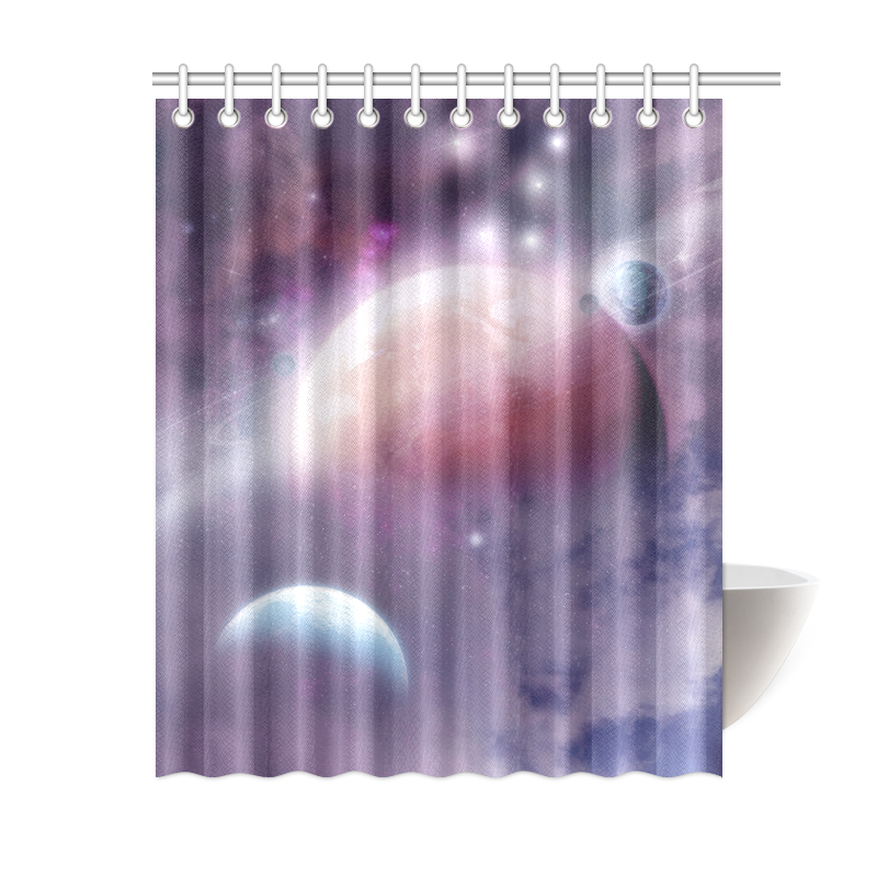 Pink Space Dream Shower Curtain 60"x72"