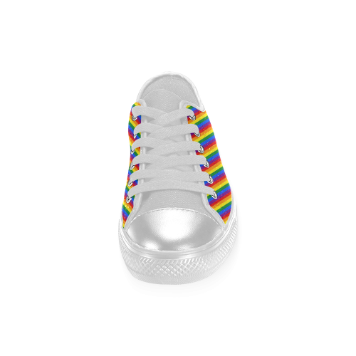 Gay Pride Rainbow Stripes Women's Classic Canvas Shoes (Model 018)